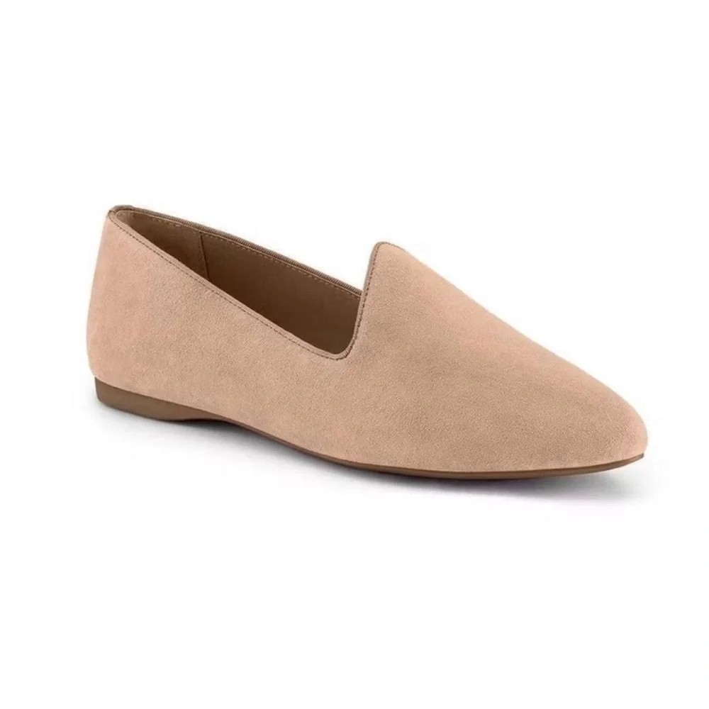 Birdies Heron Loafer in Latte Beige Pink Suede